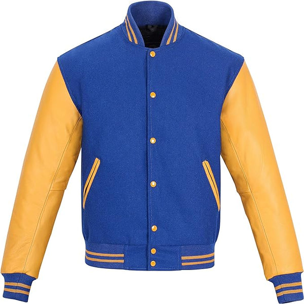 Blue/Gold jacket outfit leather